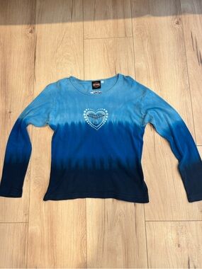 Harley-Davidson Blue Ombre Heart Long Sleeve Shirt